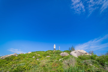 Fototapeta na wymiar Lighthouse in Cu Lao Xanh island Qui Nhon Vietnam
