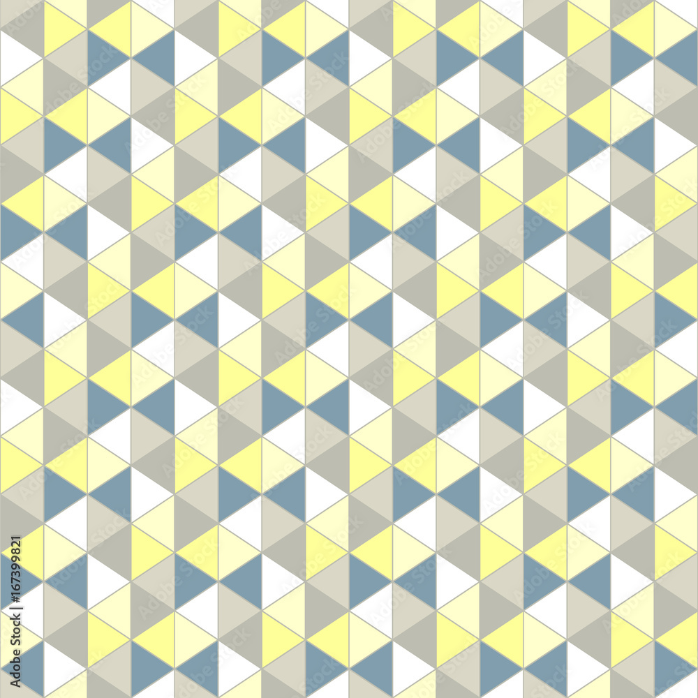 Poster grey yellow triangle, pattern. seamless vector design. abstract background