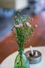 Small flowers glass pot