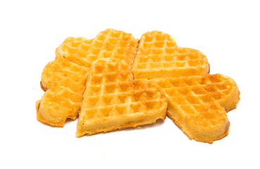 Waffle hearts isolated