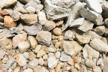 Stack of stone old limestone stones. Abstract background texture