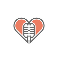 Microphone love logo