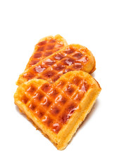 Waffle hearts isolated