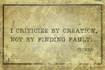 finding fault Cicero