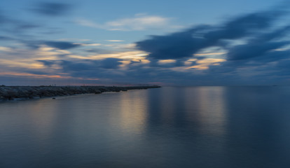 Fototapeta na wymiar Beautiful Baltic sea landscape with long exposure