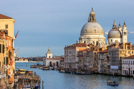 Grand canal Basilica Venice Italy