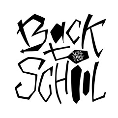 Back to school - isolated text. Lettering design for icon, greeting cards, invitations, posters, banners.