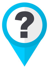 Question mark blue pointer icon