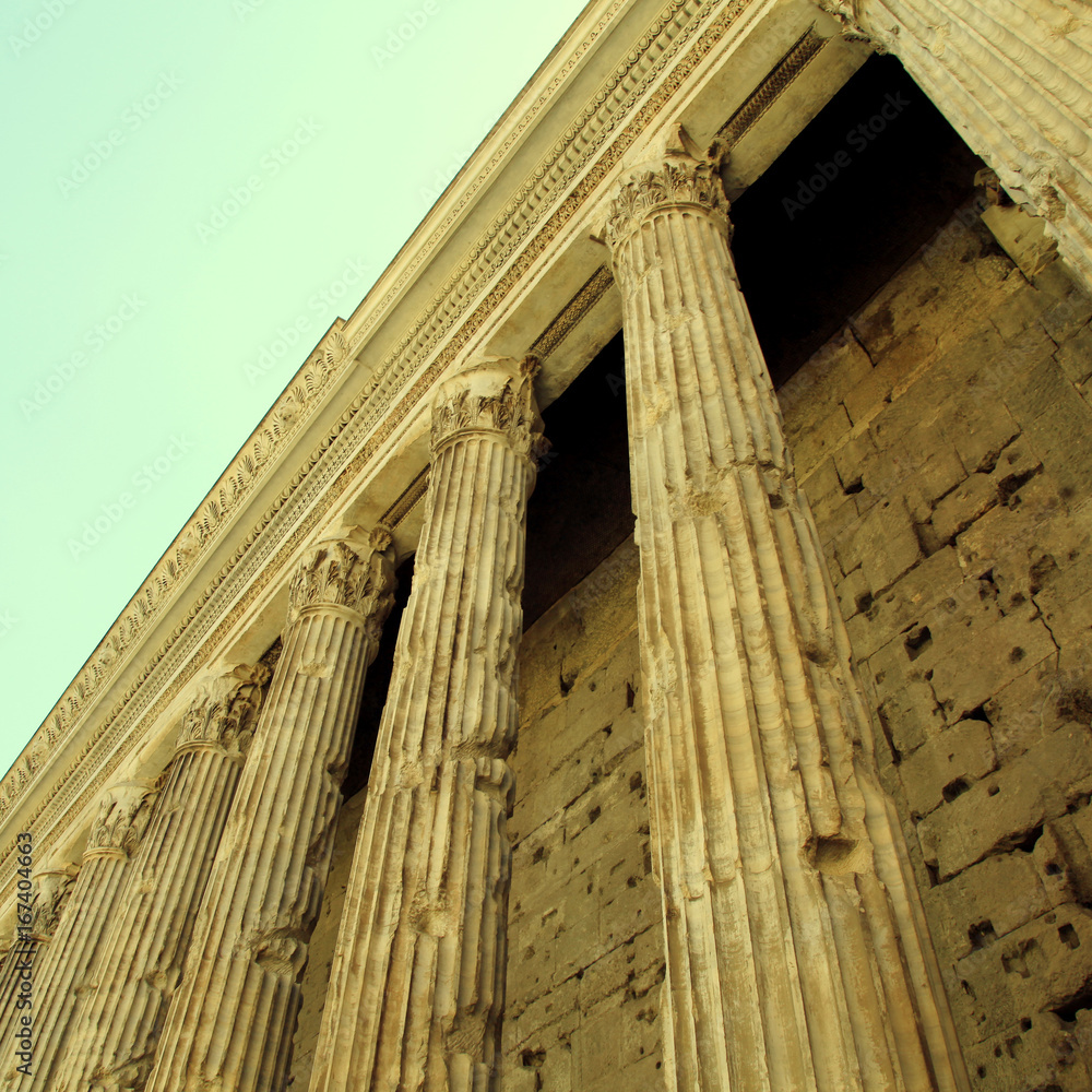 Wall mural antique columns in rome, italy.