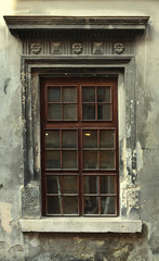 Fototapeta na wymiar vintage window of old building