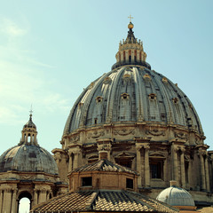 Fototapeta na wymiar The Dome of St Peter's Basilica, Rome, Italy