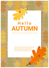 Blank poster on autumn theme background , vector , illustration