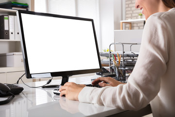 Businesswoman Working On Computer
