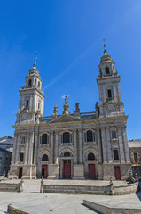 Fototapeta na wymiar Lugo Saint Mary cathedral front view