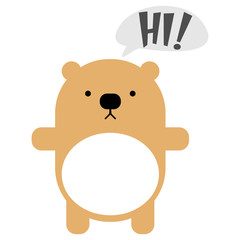 Toy bear with text HI!