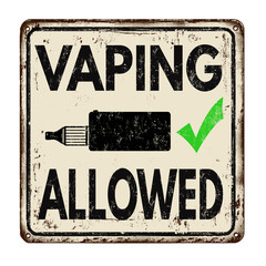 Vaping Allowed vintage rusty metal sign
