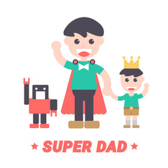 Super Dad, Vector Illustration. Flat Design Elements.