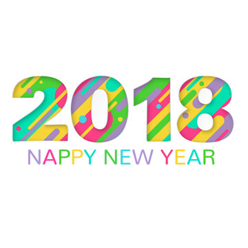 2018 Happy New Year greeting card