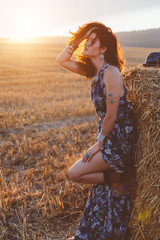 Model wearing maxi dress outdoors