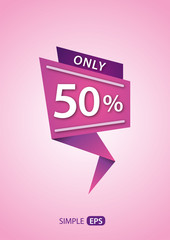 Modern simple fifty percent sale tag