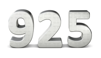 925 zahl silber 3d number silver struktur