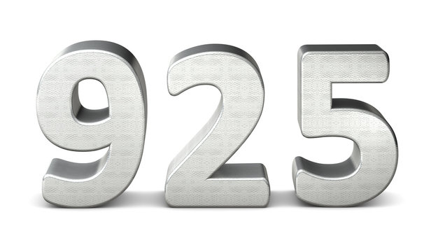 925 zahl silber 3d number silver struktur