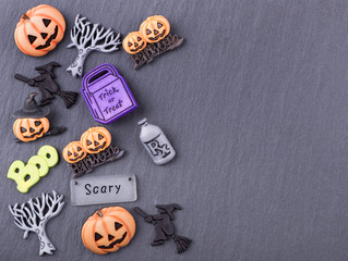 Halloween Icons on a Gray Background