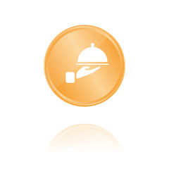 Kellner Bronze Münze mit Reflektion