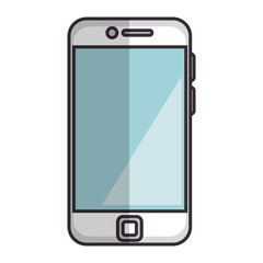 smartphone device icon over white background vector illustration