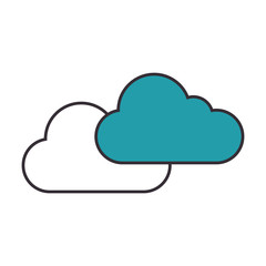 clouds icon over white background vector illustration