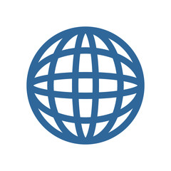 global sphere icon over white background vector illustration