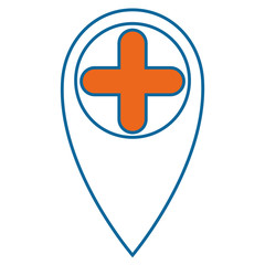 Fototapeta premium location pin icon over white background vector illustration