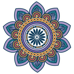 floral Mandala icon over white background colorful deisgn vector illustration
