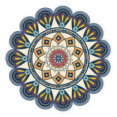 Mandala icon over white background colorful design vector illustration