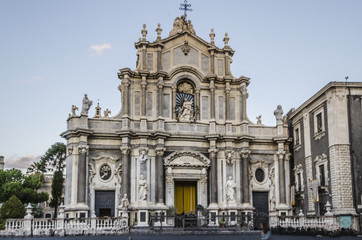 Fototapeta na wymiar Cathedral of the city of catania sicily