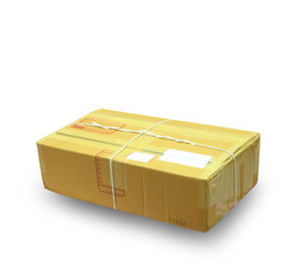 paper box parcel wrap delivery isolated on white background.