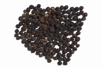 Peppercorns white background