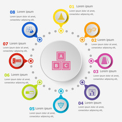 Infographic template with toy icons