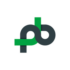 Initial Letter JB NB PB Linked Rounded Design Logo