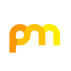 Initial Letter PM RM PNN RNN Linked Rounded Design Logo - obrazy, fototapety, plakaty