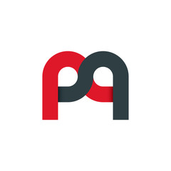 Initial Letter PQ PN NN RN Linked Rounded Design Logo