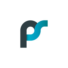 Fototapeta Initial Letter PR PS RR RS Linked Rounded Design Logo obraz