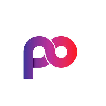 Initial Letter PO Linked Rounded Design Logo