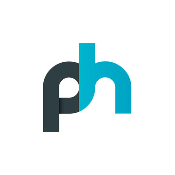 Initial Letter PH Linked Rounded Design Logo