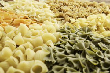 Close of uncooked macaroni
