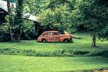 old car at farm