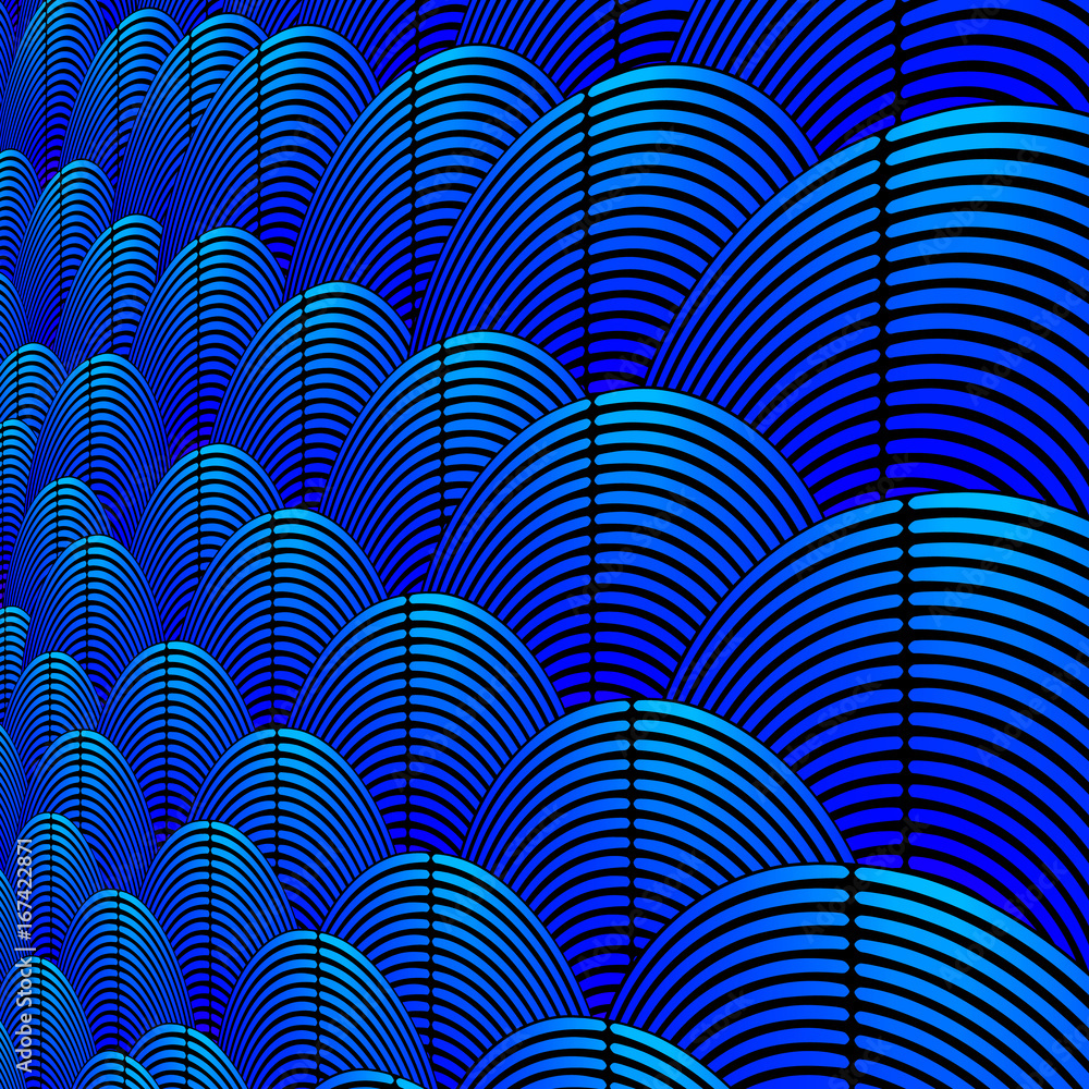 Aufkleber feather styled background with curved lines styled as exotic bird plumage pattern