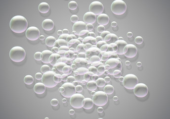 Soap bubbles abstract background with rainbow colored airy foam explosion
