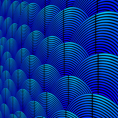 Feather styled background with curved lines styled as exotic bird plumage pattern