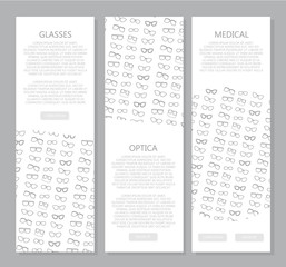 Vertical banner with glasses for ophthalmology clinic